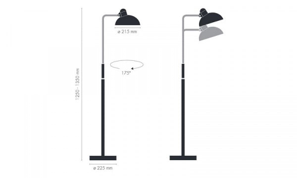 Kaiser IDELL 6580-F LUXUS Floor Lamp, Black