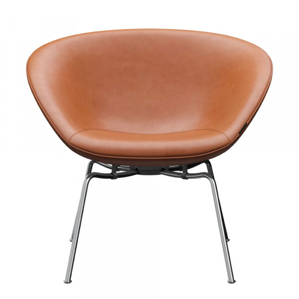 POT Chair, Grace Leather, Walnut, Chrome Legs