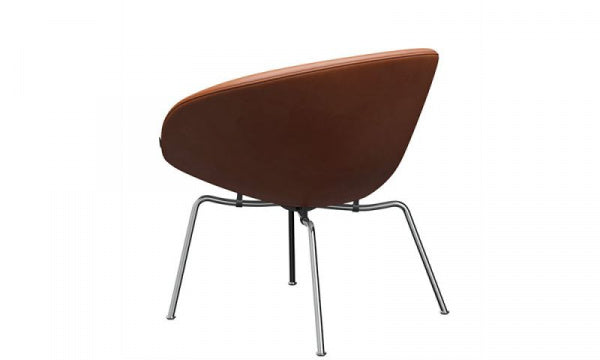 POT Chair, Grace Leather, Walnut, Chrome Legs