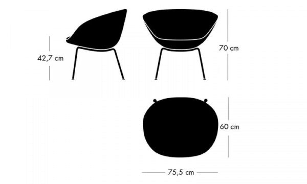POT Chair, Grace Leather, Walnut, Chrome Legs