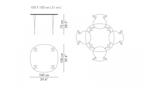 Super Round Table B603 W100×D100cm White