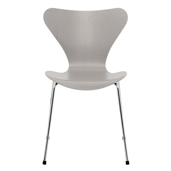 Seven Chair 3107 in Colored Ash and Nine Gray with Chrome Legs