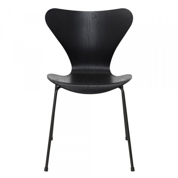 Seven Chair 3107 Colored Ash Black with Black Legs