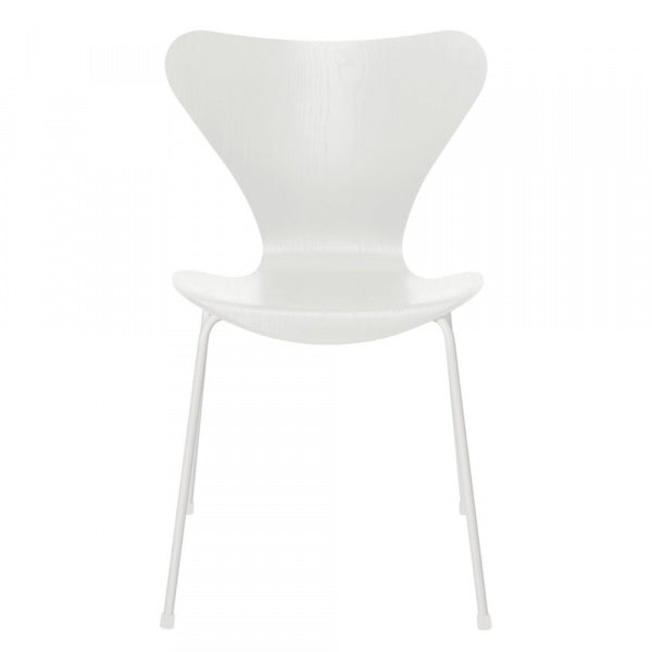 Seven Chair 3107 Colored Ash White with White Legs