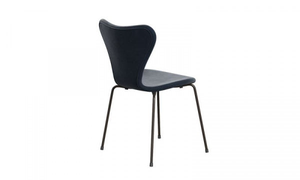 Seven Chair 3107 Fully padded Velvet Belfast 143 Grey-blue Brown-bronze legs