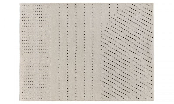 Rug mat, dot, 150 x 190 cm, black x beige