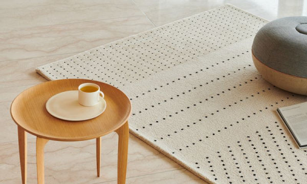 Rug mat, dot, 150 x 190 cm, black x beige