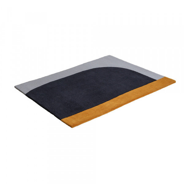 Rug Mat Ocher 103 x 130cm Black x Ocher x Grey