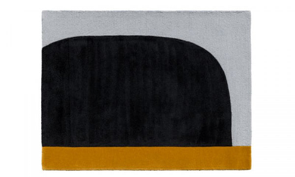Rug Mat Ocher 103 x 130cm Black x Ocher x Grey