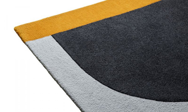 Rug Mat Ocher 103 x 130cm Black x Ocher x Grey