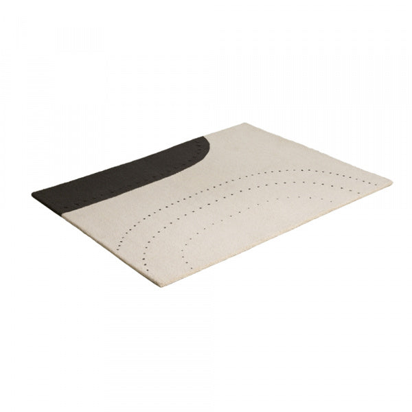 Rug Mat Dot Balance 103 x 130 cm Beige x Black