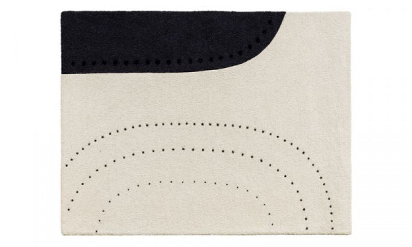 Rug Mat Dot Balance 103 x 130 cm Beige x Black