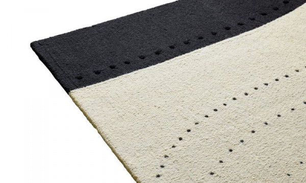 Rug Mat Dot Balance 103 x 130 cm Beige x Black