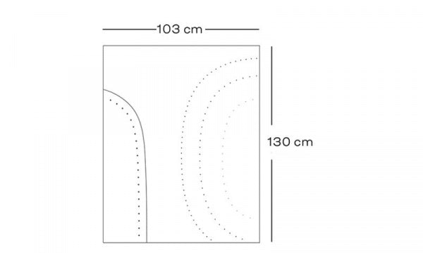 Rug Mat Dot Balance 103 x 130 cm Beige x Black