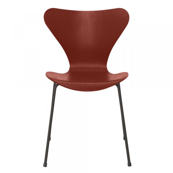 Seven Chair 3107 in Coloured Ash and Venetian Red