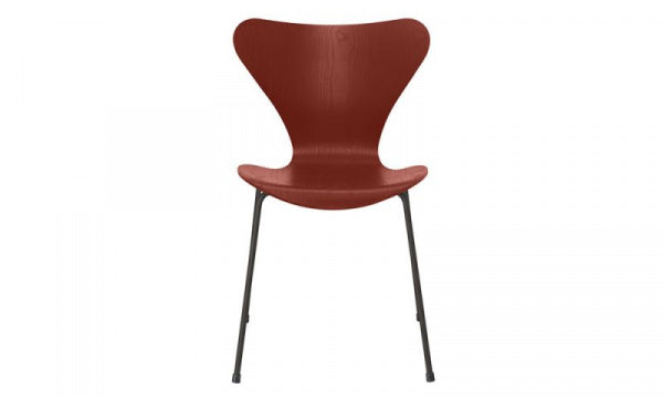 Seven Chair 3107 in Coloured Ash and Venetian Red