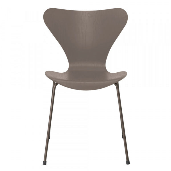 Seven Chair 3107 in Coloured Ash, Deep Clay and Brown Bronze Legs