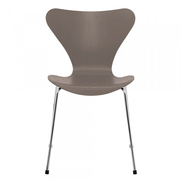 Seven Chair 3107 in Coloured Ash and Deep Clay with Chrome Legs