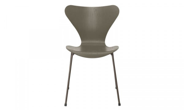 Seven Chair 3107 in Colored Ash and Olive Green