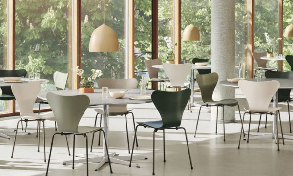 Seven Chair 3107 in Colored Ash and Olive Green