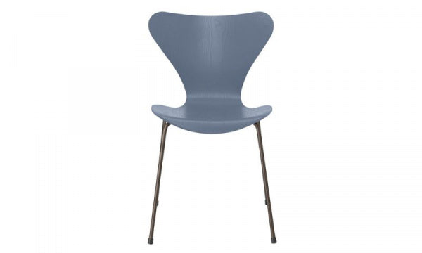 Seven Chair 3107 in Coloured Ash and Dusk Blue