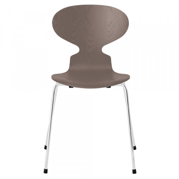 ANT Ant Chair 3101 in Colored Ash and Deep Clay with Chrome Legs