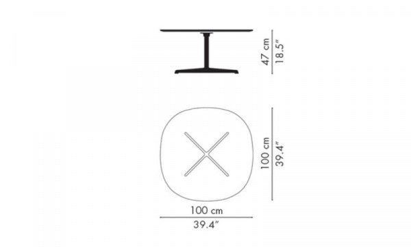 Super Yen Coffee Table A203 W100×D100cm White