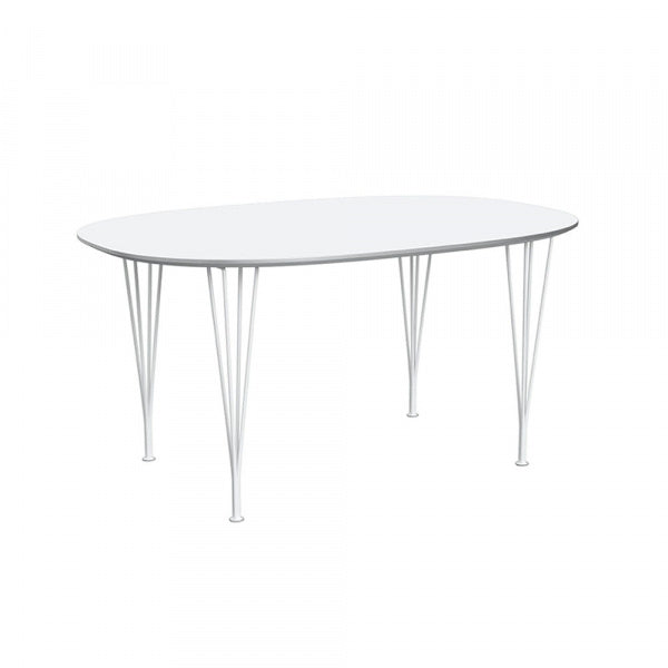 Super Oval Table B612 W150×D100cm White with White Legs