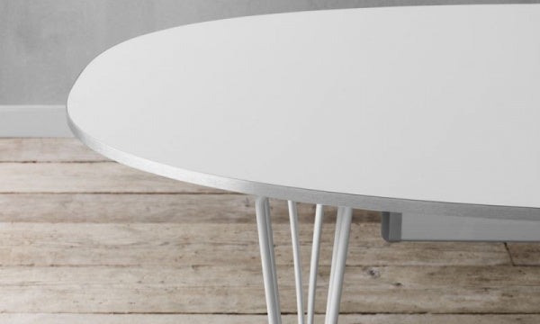 Super Oval Table B612 W150×D100cm White with White Legs