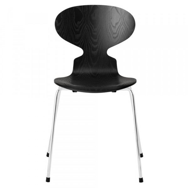 ANT Ant Chair 3101 in Coloured Ash, Black with Chrome Legs