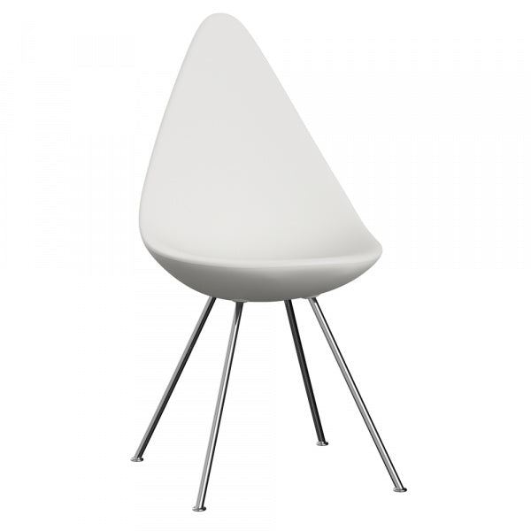 DROP Drop Chair SH46cm White x Chrome Legs