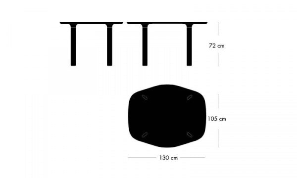 ANALOG Table JH43 W130×D105cm White