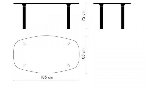 ANALOG Table JH63 W185×D105cm Walnut