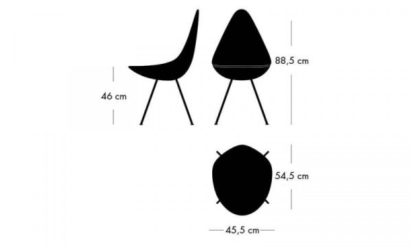 DROP Drop Chair SH46cm Black x Black Legs