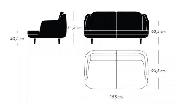 LUNE 2-seater sofa Linara 2494 237