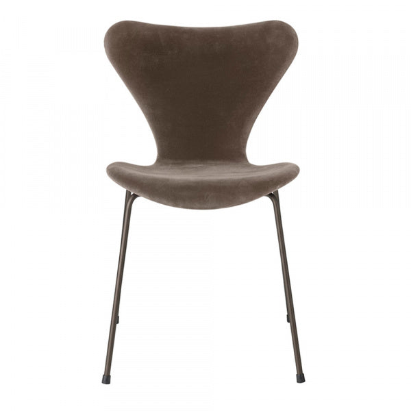 Seven Chair 3107 Fully padded Velvet Belfast 772 Grey Brown Brown Bronze Legs