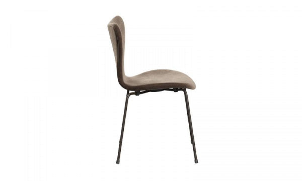 Seven Chair 3107 Fully padded Velvet Belfast 772 Grey Brown Brown Bronze Legs