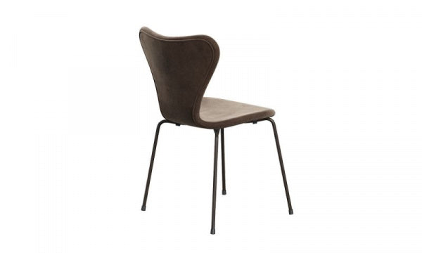 Seven Chair 3107 Fully padded Velvet Belfast 772 Grey Brown Brown Bronze Legs