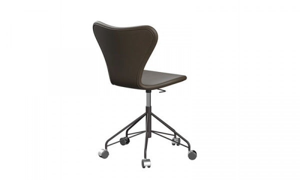 Seven Chair 3117, Fully Upholstered, Essential Leather, Stone, with Casters