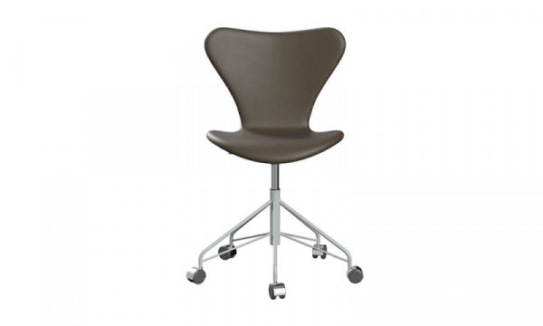 Seven Chair 3117, Fully Upholstered, Essential Leather, Stone, with Casters