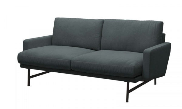 LISSONI SOFA 2-seater PL112S Diablo102 Steel Gray with Brown Bronze Legs