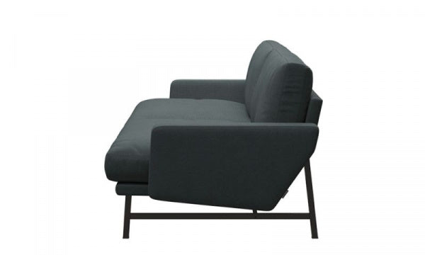 LISSONI SOFA 2-seater PL112S Diablo102 Steel Gray with Brown Bronze Legs