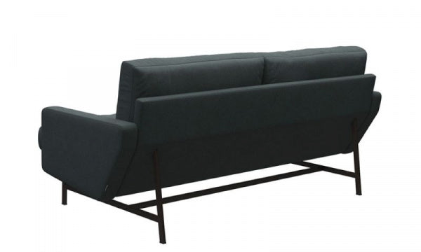 LISSONI SOFA 2-seater PL112S Diablo102 Steel Gray with Brown Bronze Legs
