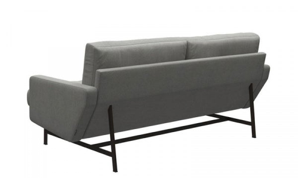 LISSONI SOFA 2-seater PL112S Sunniva153, Sand/Light Gray with Brown Bronze Legs