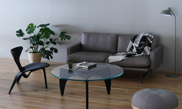 LISSONI SOFA 2-seater PL112S Essential Leather Lava with Brown Bronze Legs