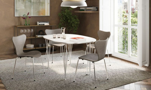 Seven Chair 3107 Fully Upholstered Essential Leather Lava Chrome Legs