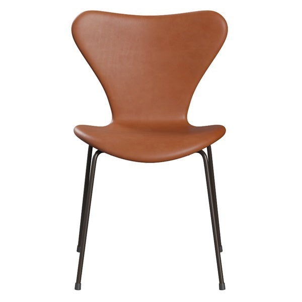 Seven Chair 3107 Fully padded Essential leather walnut Brown bronze legs
