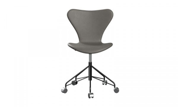 Seven Chair 3117, Fully Upholstered, Essential Leather, Lava, with Casters