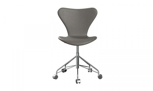 Seven Chair 3117, Fully Upholstered, Essential Leather, Lava, with Casters