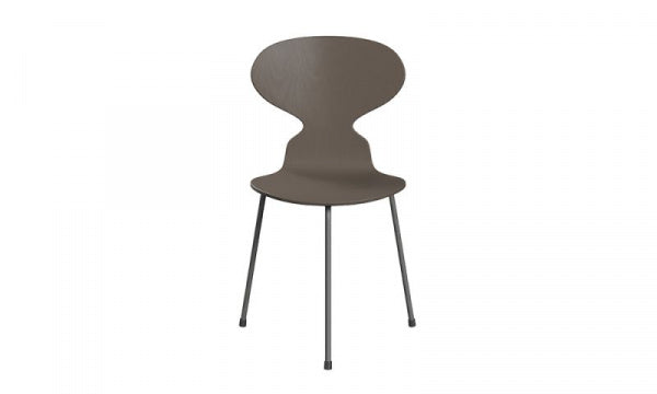 ANT Ant Chair 3100, 3-legged, colored ash, deep clay, and brown bronze legs